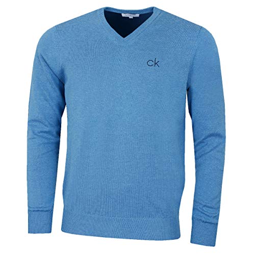  Calvin Klein Golf Hommes V-Neck Pull Tour - Bl...