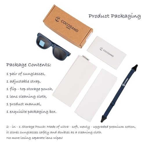 Image of COCOSAND Flexible Polarized Baby Sunglasses with Strap | UV Protection, Bendable, For Toddler Infant Newborn Girl Boy, Age 0-24 Months