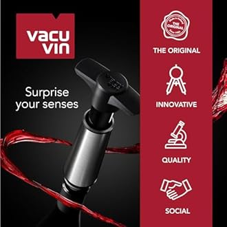 vacu vin V-20 Stainless Steel (with 2 stoppers) Silver