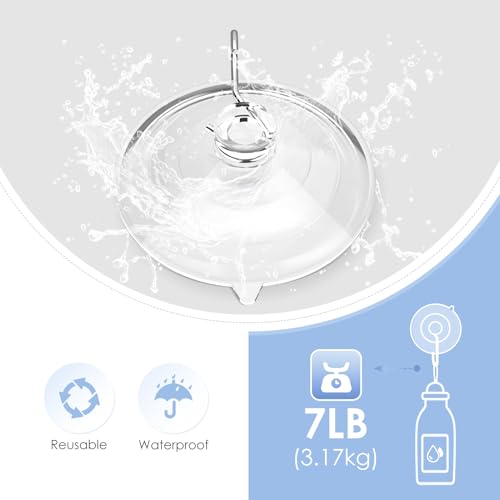 Hangerspace Suction Cup Hooks, 2.5 Inches Clear Suction Cups with Metal Hooks Large Suction Cup for Kitchen Bathroom Shower Wall Window Door - 8 Pack