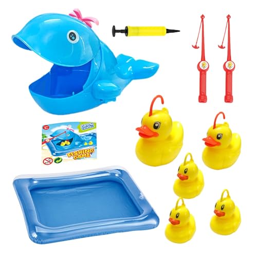 Juguetes de piscina de pesca, juguetes de piscina de pesca para niños | Juguetes de agua de piscina inflable | Vared de caña de polo net flotante de agua de agua de pescado, favores de fiesta para niñ