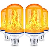 CPPSLEE - LED Flame Effect Light Bulb - 4 Modes with Upside Down Effect - E26 Base LED Bulb - Flame Bulbs for Christmas Decorations/Hotel/Bar/Christmas Party Decoration (4 Pack) (White)