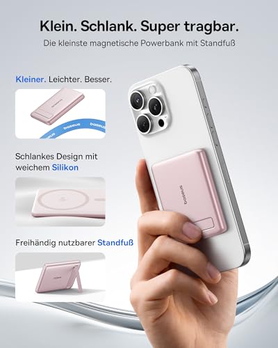 Baseus Mini MagSafe Powerbank 5000mAh Qi2-zertifiziertes mit Klappbarer Ständer, PD 20W Magnetische Power Bank USB C Wireless Powerbank… – Ansicht 2