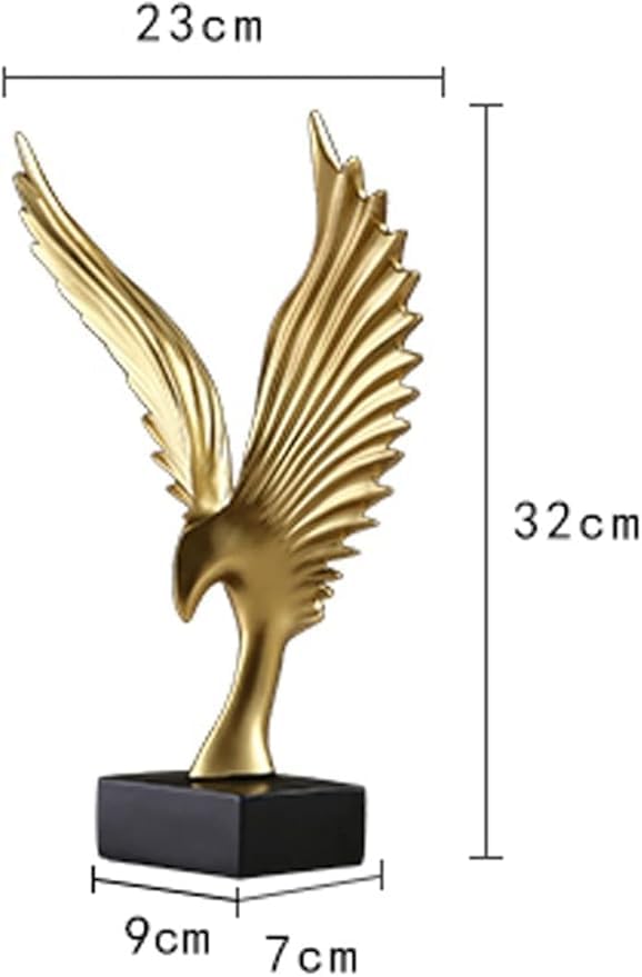 Image of Resin Eagle Wing Figurines Sculptures Home Decor Showpiece Feng Shui Vastu Eagle Wing Statue for Home Decor Showpiece (Multicolor) (Gold)