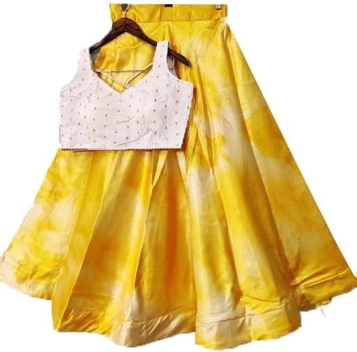 NavlakhiWomen Haldi Special Printed Yellow Colour Semi-Stiched Lehenga Choli Set | Haldi Special | Readymade Lehenga | Unstiteched Blouse