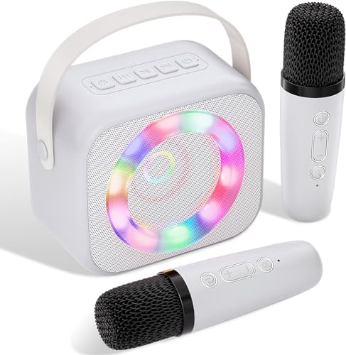 Máquina de Karaoke, Sistema de Karaoke con 2 micrófonos para niños y Adultos, Juguete de Karaoke portátil con Bluetooth, Regalos para niñas y niños, hogar y Fiesta