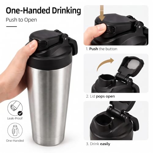 24-Oz Truyis Insulated Stainless Steel Protein Shaker Bottle 11.99 + Free Shipping w/ Prime or on 35+ + 50% Off Code 2Y5M0X5U - image 2