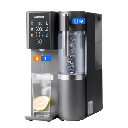 Waterdrop WD-A2 Arbeitsplatte Umkehrosmoseanlage, Heiß und Kalt, RO-System, Tragbarer Reinwassertank, Flaschenloser Wasserkühler, 6 Temperatureinste