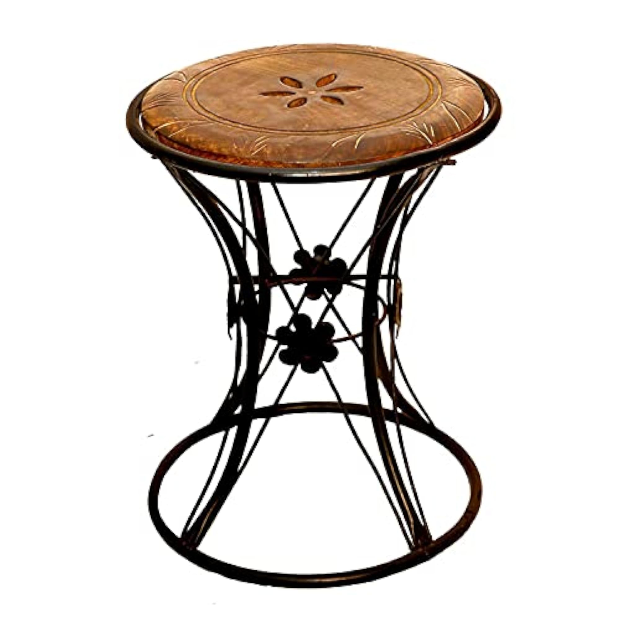 Wood and Iron Stool for Living Room