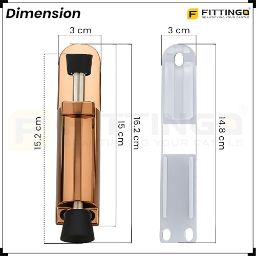 Image of Rose Gold Kick Down Door Stopper Zinc Alloy Pack of 2