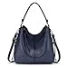 Realer Sac a Main Femmes Cuir Grand Capacité Sac Bandoulière Femme PU Synthétique Fourre-Tout Bleu Marine