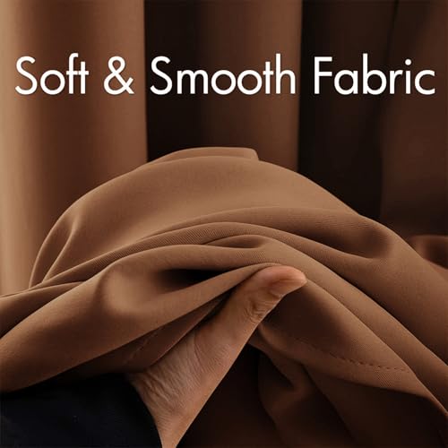 Image of MIULEE Sun Baked Blackout Bedroom Curtains Drapes 84 Inch Long 52 inchx84 inch | Grommet Top, Room Darkening Window Drapes, Privacy Protection, Thermal Insulated, Heat Blocking, Light Blocking