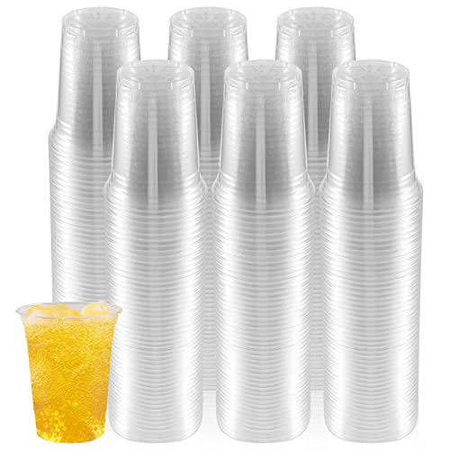 Alliebe 300 Conteggio 473ml(16 once) Riutilizzabile Tazze in plastica trasparente Acqua trasparente Tazze di vetro di birra in plastica per ristoranti Caffetterie e feste in campeggio