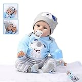 ZIYIUI Reborn Baby-Puppe Weiches Vinylsilikon Realistisch Baby Puppe lebensecht Reborn Baby Junge Mädchen Handgemacht Neugeborene Echte Babypuppe (Reborn Babys Junge)