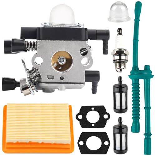MM55 Carburetor Kit for Stihl MM55C MM55 Tiller String Trimmer 4601-120-0600 Carburetor Replace ZAMA C1Q-S202A C1Q-S202 with Air Filter Fuel Line Tune Up Kit