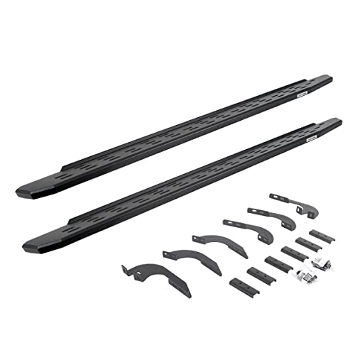 Go Rhino RB30 Running Boards & Brackets | Cab Length, Galvanized Steel, Textured Black | 69643280PC | Fits 2024 Toyota Tacoma Double Cab