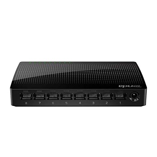 Tenda SG108 Switch Gigabit,RJ45 de 8 Puertos,LAN Ethernet 10/100/1000 Mbps, MDI / MDIX Automático, Plug and Play, sin Pérdida de Paquetes, desktop switch doméstico y Oficina,Pequeño,Carcasa Plástico