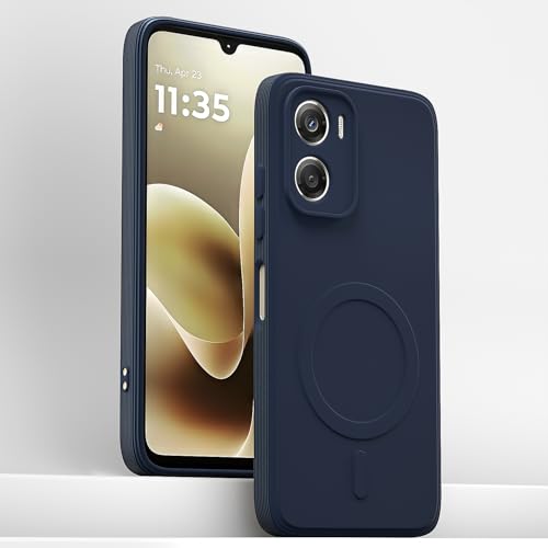 Image of Pikkme Back Cover for Motorola Moto G06 Power Soft Matte Silicone Mag-Safe Design (Mag-Safe Not Support) Camera Protection | Slim Fit Bumper Cover (Blue)