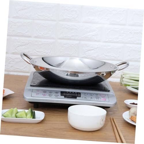 Wok de acero inoxidable con fondo redondo y doble mango miniatura 3
