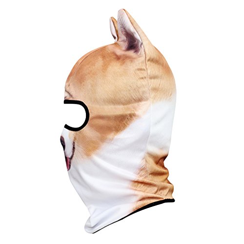 Image of WTACTFUL 3D Animal Ears Balaclava, Breathable Face Mask for Halloween