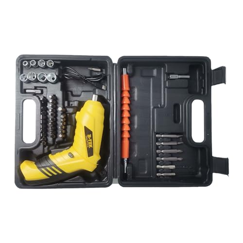 kit Parafusadeira e furadeira 360 com 46 pçs portátil Doméstica Carregador usb Leve e Prático
