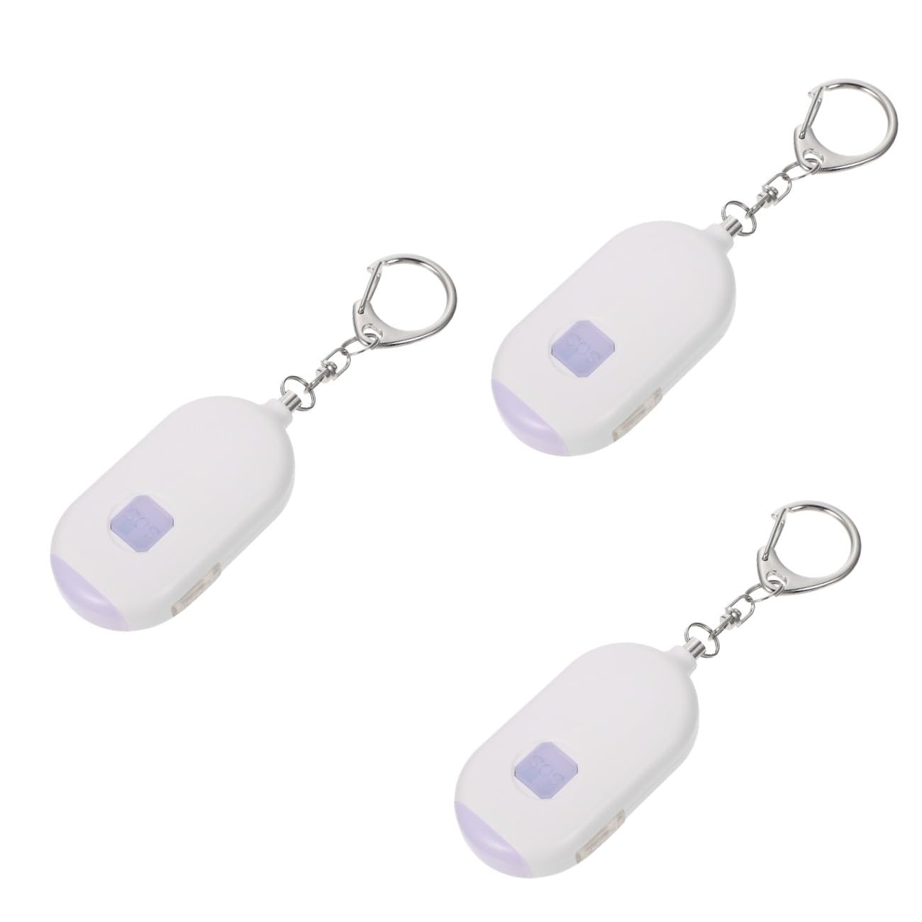Mikikit 3pezzi Led Flashlight with Emergency Alarm for Personal Mini Self- Keychain for Women and Workers Packaging