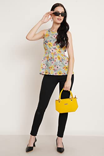 Image of COTLAND Fashions Jaipuri Cotton Sleeveless Printed Peplum Top for Women