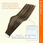 Full Shine Invisible Tape in Hair Extensions Human Hair 18 Inch Tape ins Brown Extensions Color 4/24/4 Balayage Hair Extensions Real Human Hair Seamless Tape ins Human Hair Extension 50Gram 20Pcs - Image 3