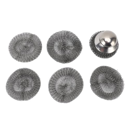 Stainless Steel Scrubber with Handle, Premium Material, Unique Design, Versatile, 5 Replacement Scrubbing Scouring Pad, Ideal for Home Car Office