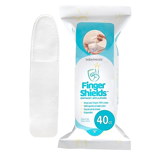 Baby Brezza Finger Shields – Mess Free Diaper Rash Cream Applicator – Keeps Fingers Nails 100% Clean – No More Cleaning Butt Paste Spatula. Perfect for Travel, Newborn + Baby Shower Gifts, 40CT