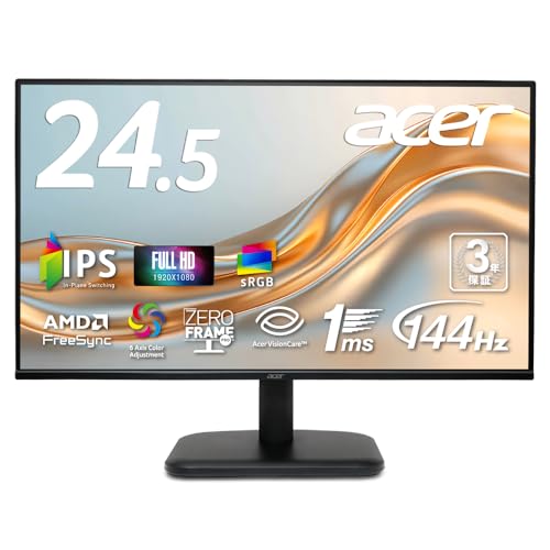 Amazon.co.jp: Acer モニター 24.5インチ IPS フルHD 144Hz 1ms(VRB