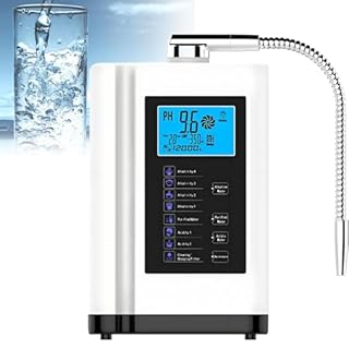 GLBMXDD Ioniseur d'eau alcaline, pH 3,5-10,5, Filtre à Eau alcaline Domestique, ORP jusqu'à -500 mV, purificateur d'eau, avec 7 réglages d'eau, 8 000 litres par Filtre, Nettoyage Automatique White