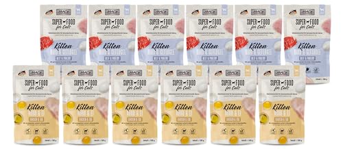 Mac's Cat Multipack Kitten | 12 x 100g | 2 Sorten-Mixpaket | Getreidefreies Nassfutter für Katzenkinder