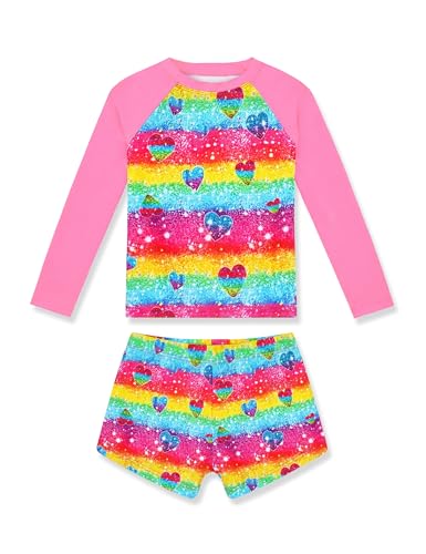 Image of Girls Rash Guard Swimsuit Two Piece Long Sleeve Bathing Suits