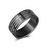 Scddboy Anillos de 8 mm para hombres centro cadena Spinner anillo negro/azul negro