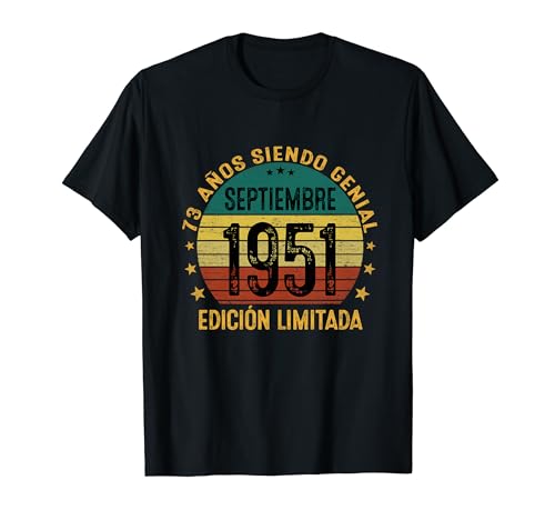 Septiembre 1951 73 Años Cumpleaños Hombre Vintage 1951 Camiseta