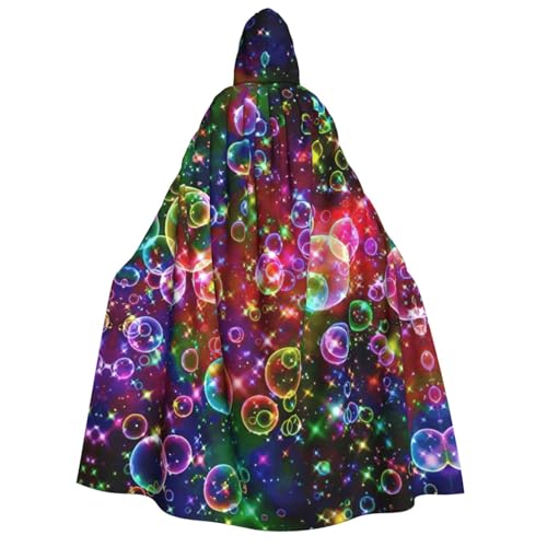 Cape de déguisement arc-en-ciel 190 cm à capuche pour costume unisexe