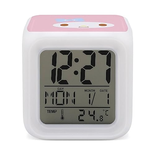 マイメロディ 目覚まし時計 デジタル置き時計 温度湿度計 Moiiss 時間/時刻/日付/アラーム おしゃれ 大きなLED数字表示 アラームクロック ?4形 乾電池給電 プレゼント アニメキャラクター