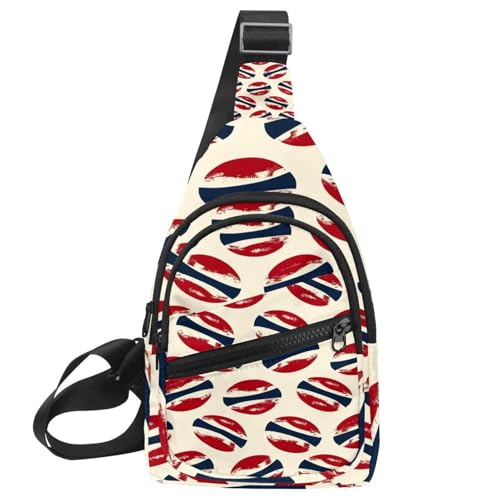 Sac à dos à bandoulière motif rugby idéal pour randonnée et voyage