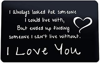Engraved Wallet Insert Card for Boyfriend Husband Valentines Day Gifts for Men Wedding Anniversary Card Gifts Christmas Birthday Gifts I Love You Gifts for Boyfriend Fiance