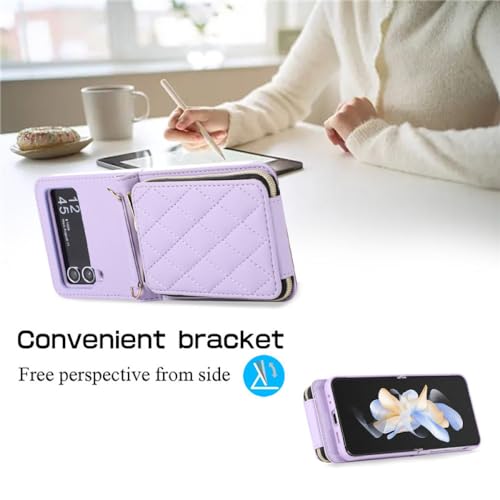 Coque en cuir de luxe avec lanière pour Samsung Galaxy Z Flip 5 4 3 - 6