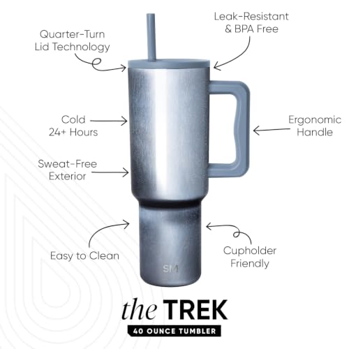 Image of Simple Modern Tumbler with Handle and Straw | 40oz | Cateye