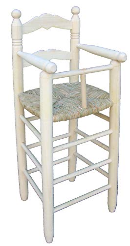 Sillón Trona Infantil Asiento Enea. Madera Natural para Pintado.