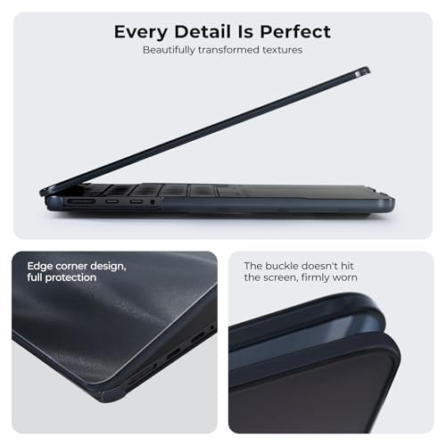 Image of EooCoo Case Compatible for New Apple MacBook Pro 14 inch M5 2026 2025-2021 M4 M3 M2 M1,A3427 A3426 A3434 A3112 A3185 A3401 A2918 A2992 A2779 A2442 Pro /Max,Laptop Plastic Hard Shell Cover,Black Curtain