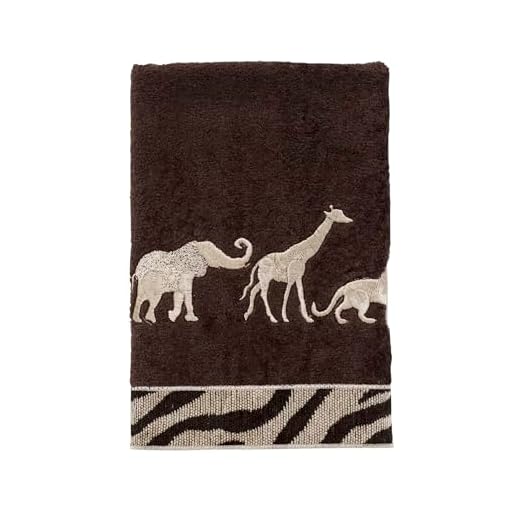 Avanti Linens - Hand Towel, Soft & Absorbent Cotton Towel (Animal Parade Collection, Mocha)