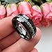TUTISS 8mm Black Tungsten Rings for Men Women Couple Eternity Anniversary Engagement Wedding Bands Fashion Jewelry CZ Stone Inlay Beveled Polished Shiny Comfort Fit Size 10.5
