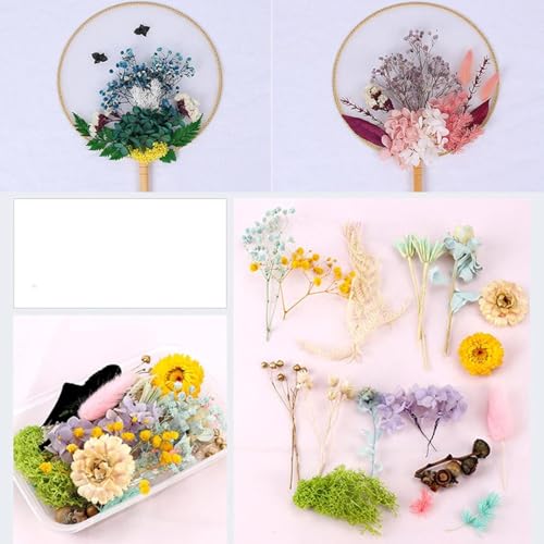 Flores secas mixtas en relieve para manualidades y decoración miniatura 1