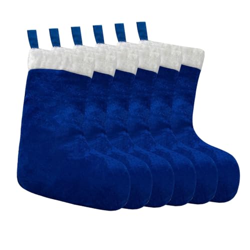 GlyinnHe 6pcs Christmas Stockings 18 Inch Black Plush Christmas Hanging Stockings Xmas Stocking for Fireplace Hanging and Family Holiday Party Décoration by GlyinnHe - Used condition - US$12.02