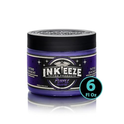INK-EEZE Purple Tattoo Ointment for Artists and Aftercare Essential Oils Petroleum Free Cruelty Free Made in USA Lavender 6oz