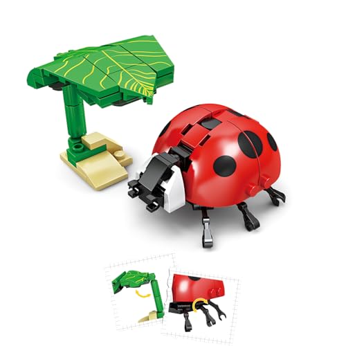 Image of Mini Insect Building Blocks Toy Insect Collection Building Block Set Insects Collection Building Blocks Bugs Toy Building Sets for Kids 6+ (Ladybug)
